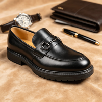 Mocassins Penny Premium pour Hommes, Style Business Casual, à Semelle Épaisse, Marron Classique, Chaussures Habillées à Enfiler