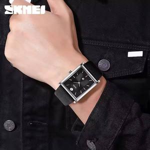 นาฬิกาข้อมือควอตซ์ Skmei 9256 สายสแตนเลสสตีลหรูหรา หน้าปัดสี่เหลี่ยมเรียบง่าย เข็มเรืองแสง สำหรับผู้ชาย นาฬิกาควอตซ์ใหม่สำหรับผู้ชาย - Product Image 4