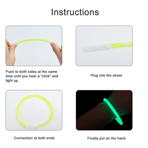 ชุดแท่งไฟเรืองแสงแบบใหม่ 100 ชิ้น อุปกรณ์จัดปาร์ตี้ กำไลข้อมือ LED สำหรับงานเทศกาล งานแต่งงาน ตกแต่งวันเอพริลฟูลส์ - Product Image 6