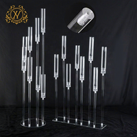 Grand chandelier de mariage en acrylique, porte-bougie, centres de table pour fêtes de mariage, décoration de table, fournitures pour événements de mariage