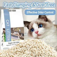 Litière pour chat en tofu naturelle, sans poussière, facile à ramasser, forte absorption, agglomération puissante, vente en gros d'usine OEM ODM