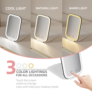 Biểu Tượng Tùy Chỉnh Siêu Lithium Có Thể Sạc Lại Pin Gấp Ánh Sáng Du Lịch Di Động Gương Với Ánh Sáng LED Trang Điểm Gương - Product Image 4