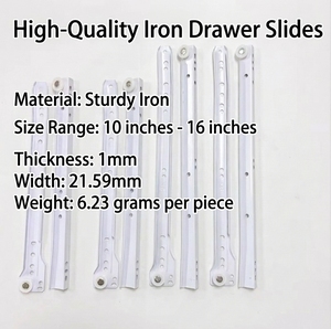 Rails de guidage <span class=keywords><strong>pour</strong></span> tiroirs en fer, options de couleur blanc et noir, résistants à la rouille, excellent rapport qualité-prix - Product Image 5