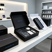 Boîte d'emballage en papier rigide personnalisée pour téléphone portable, électronique grand public, vente en gros, boîte de présentation antichoc pour expédition et vente au détail