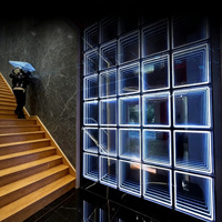 Miroir mural sur pied personnalisé 3d Infinity Mirrors Club Décoration 3d Abyss Miroirs Discothèque Miroirs mille couches Lumière
