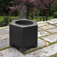 Foyer hexagonal portable moderne pour extérieur/intérieur sans fumée à bois pour le camping Bol à feu solo avec accessoire de poker