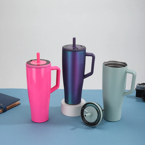 Vaso Térmico de Acero Inoxidable de 40 oz, Color Azul Niebla, con Pajita y Tapa, para Viajes, Oficina, Gimnasio y Actividades al Aire Libre - Product Image 2