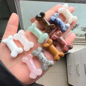 รูปปั้นกระดูกสุนัขขนาดเล็ก35มม. แกะสลักด้วยมือ<span class=keywords><strong>พลอย</strong></span>อเมทิสต์กุหลาบควอทซ์ตาเสือ<span class=keywords><strong>กระดูก</strong></span>อาหารสุนัข - Product Image 2