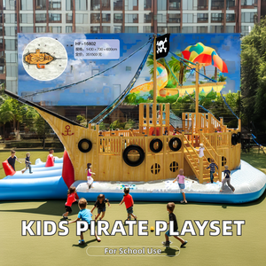 Vendita calda all'aperto attrezzature parco giochi per bambini 'legno gioco Set con altalena nave pirata per giardini e scuole scuola scuola scuola - Product Image 5