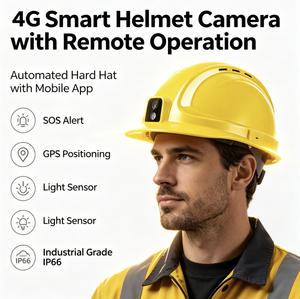 Caméra corporelle et casque intelligentes 4G avec PTT, alarme SOS à un clic, casque vidéo à distance pour la sécurité industrielle et les travailleurs - Product Image 1