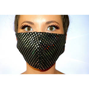 Nero e argento sparkle dot maschera per il viso - Product Image 2