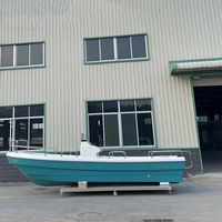 Bote de Pesca de Fibra de Vidrio, Dinghy Pequeño de 23 pies (7 m) con Techo Rígido en Venta