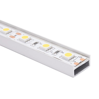 Profilé LED en aluminium robuste à montage en surface, fin, avec dissipation thermique, sans bande LED, idéal pour l'éclairage de meubles