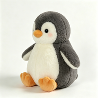 Pingüino de peluche personalizado, pingüino gris y blanco, peluche suave de pingüino
