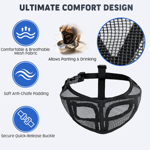 Nouvelle muselière pour chien Happy Custom, en plastique et polyester durables, respirante, en maille, réglable, douce, anti-morsure, anti-aboiement, tailles S/M/<span class=keywords><strong>L</strong></span> - Product Image 3