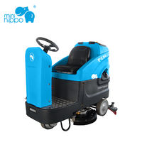 Mini Hippo - Autolaveuse industrielle à conducteur assis - Machine de nettoyage de sols commerciale haute efficacité avec de grands réservoirs d'eau