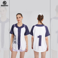 Atasan Baseball Cheerleader Custom Penuh dengan Logo Heat Transfer dan Pilihan Nomor Pemain untuk Identitas Tim