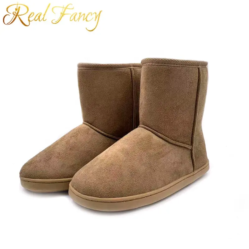 Classic Style Factory Price Cheap Faux Suede Flat Winter Ladies Ankle Snow Boots