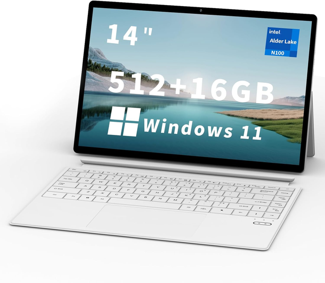 2025 14-inch 2-in-1 Business Laptop IntelN100 DDR5 16+512Gwin11 Laptop Touch Screen WiFi Backlit Keyboard Android Laptop