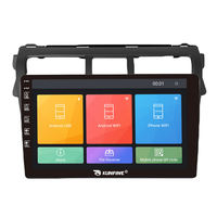 Radio mobil android navigasi GPS, perangkat Headunit 9 inci untuk Toyota vios YARiS 2007-2012, radio mobil android octa-core 2 Din ganda