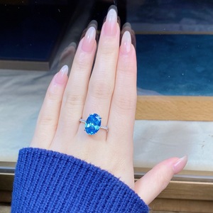 Luxury S925 Sterling Silver Ice Flower Cut Ring with Sapphire Set - Stylish Engagement and Wedding Ring for Women - Product Image 4