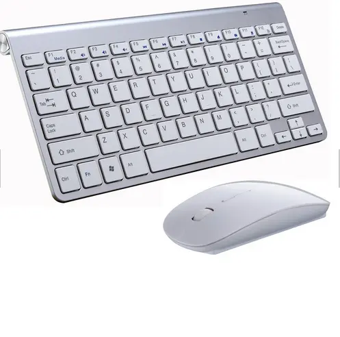Mini 2.4G kablosuz Chiclet klavye, kablosuz klavye ve fare Combo, uzun pil ömrü mini klavye pc latdpp