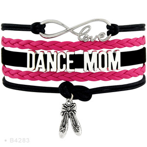 Infinity Love Dance mamma <span class=keywords><strong>braccialetti</strong></span> in pelle per donne fabbrica Fashion Charm ballerine che ballano accessorio per ragazze - Product Image 3