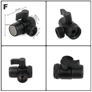 Adaptador de brazo de ducha de latón G1/2" negro, válvula desviadora para grifo de baño y cocina, accesorios adaptadores - Product Image 5