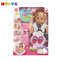 Poupée bébé nouveau-né en vinyle de 12 pouces avec 10 sons, jouet miniature doux de dessin animé pour faire semblant de boire/uriner