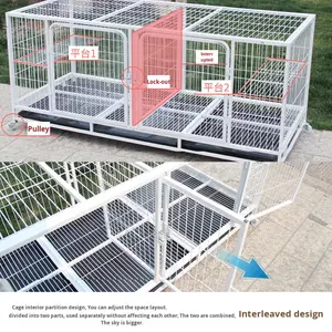 Sıcak satış üreme kafesi düğme kapatma ile üç katmanlı Metal kedi kafesi Pet dükkanlar ve ev bakımı için çok katmanlı üreme bölümü - Product Image 3