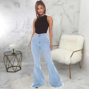 Wholesale <strong>Plus</strong> <strong>Size</strong> Jeans Autumn New Style Fashion <strong>Plus</strong> <strong>Size</strong> Pants High Waist Jeans All Match Slim Stretch <strong>Denim</strong> Flared Trouser - Product Image 5