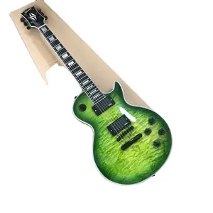חנות גיטרות חמה למכירה מותאמת אישית גיטרה חשמלית ירוקה משלוח חינם תוצרת סין