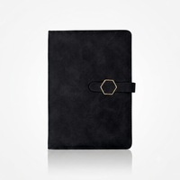 Carnet de notes premium Aurelux avec fermeture à bouton antique et boucle en éponge sur les deux côtés, reliure rigide, élégant agenda quotidien pour le bureau et les voyages