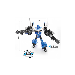 Jouet figurine de véhicule de police convertible à une touche, série attrayante en plastique, avec effets lumineux et sonores intégrés - Product Image 1