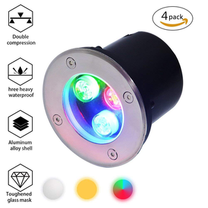 Lumière LED circulaire encastrée extérieure étanche IP67 en acier inoxydable 3W 220V RGB - Product Image 2