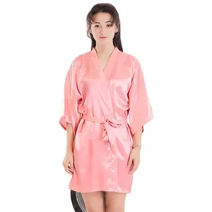 Sleepwear Silk Nightgown Short Sleeves Satin Silk Pajamas for Women Nighty