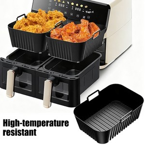 Vente en gros : Tapis de cuisson rectangulaire en silicone alimentaire pour friteuse à air, résistant à la chaleur et réutilisable, pour la cuisine - Product Image 5