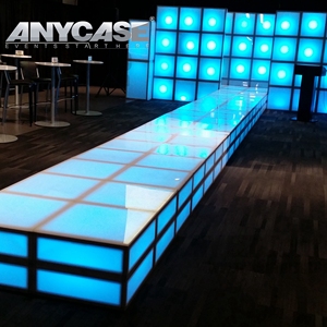 Pista de baile LED de vidrio templado rojo Instalación en interiores súper fácil Guangzhou Acrylic Lumo Stage para Bodas de eventos - Product Image 4