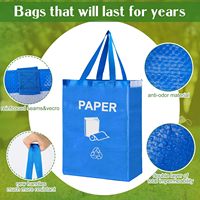 3pcs Sacs à provisions pliants tissés imperméables à l'eau Sacs poubelles séparées pour le tri des déchets Stockage pratique du recyclage