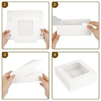 Caja personalizada para magdalenas, caja de embalaje con ventanas transparentes de plástico con su logotipo