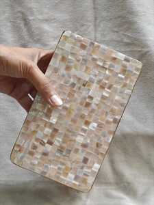 Handmade Mother of <b>Pearl</b> Mosaic Clutch for Her Multicolored Inlay Lady <b>Handbag</b> for Formal Events Weddings Valentine - Product Image 6