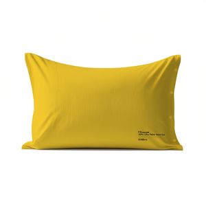 Pillowcase 100% Cotton Yellow Italian Size 50x80cm - Product Image 3