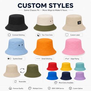 Sombrero de Pescador de Algodón Liso al por Mayor para Hombres, Mujeres y Niños, Protección Solar de Verano, Gorra con Logotipo Personalizado, Sombrero Promocional con Bordado - Product Image 2