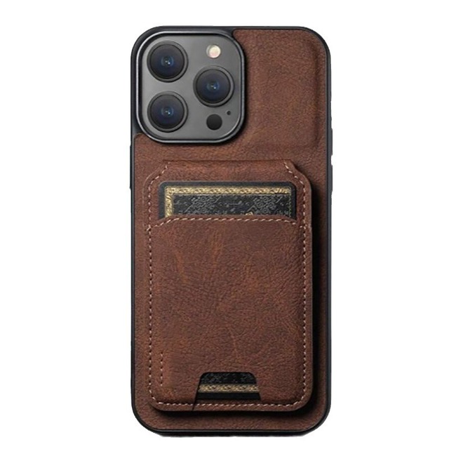 For Genuine Leather Phone Case for 13/14/15/16 Plus/Pro/Max Business Style Wallet Magnetic Shockproof