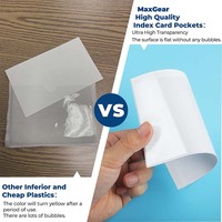 Porte-étiquette de pochette auto-adhésif transparent en vinyle PVC personnalisé 36 paquets de pochettes pour cartes d'index adhésives 3 "X 5" avec ouverture sur le dessus