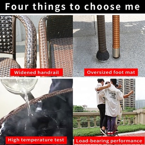 Commerciële Patio Bistro Cafe Rotan Meubels Patio Tafel Buiten Rieten Geweven Restaurant Eetmeubilair - Product Image 6