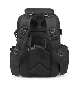 गुंगझोउ पुरुषों के आकस्मिक खेल डफेल जिम यात्रा बैग काले जलरोधी सामरिक बैकपैक के साथ जिपर बंद - Product Image 3