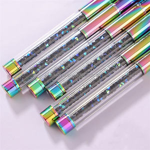 Brosse à ongles ovale plate en acrylique de luxe Kolinsky Hair pour débutants Virole sertie pour nettoyage à l'acétone - Product Image 1