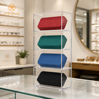 Étui rigide rectangulaire de couleur unie pour lunettes, portable avec doublure protectrice, logo personnalisé pour lunettes de soleil et lunettes de vue