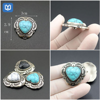 Kancing Turquoise Bulat Retro Klasik 30mm, Aksesoris Rivet Sekrup Logam, Manik-Manik, Kancing Tekan, DIY Sabuk